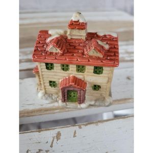 Vintage Brinns schoolhouse mini ornament AS IS fig